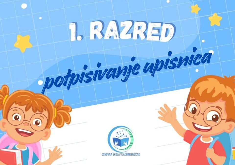 Obavijest za roditelje upisnika u 1. razred OŠ